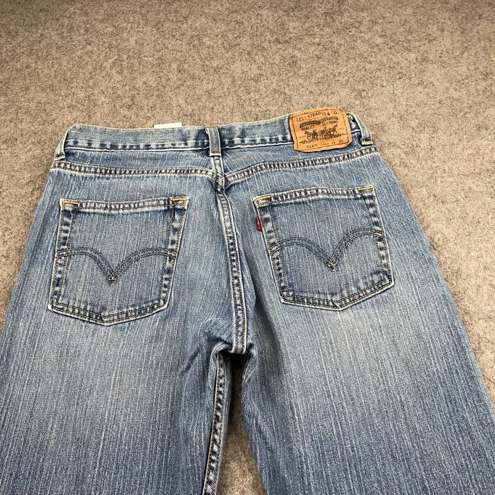 Levis 514 Jeans Mens 29x29 Blue Light Wash Slim Straight Denim Pants Casual